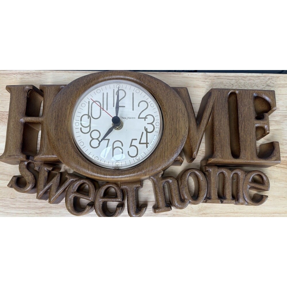 Home Sweet Home Wall Clock Burwood Vintage Working Mint